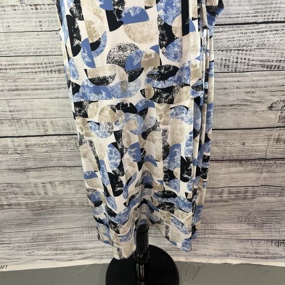 Christopher & Banks Dress size Large Black Blue Slinky Stretch Straight Knee - Picture 6 of 11